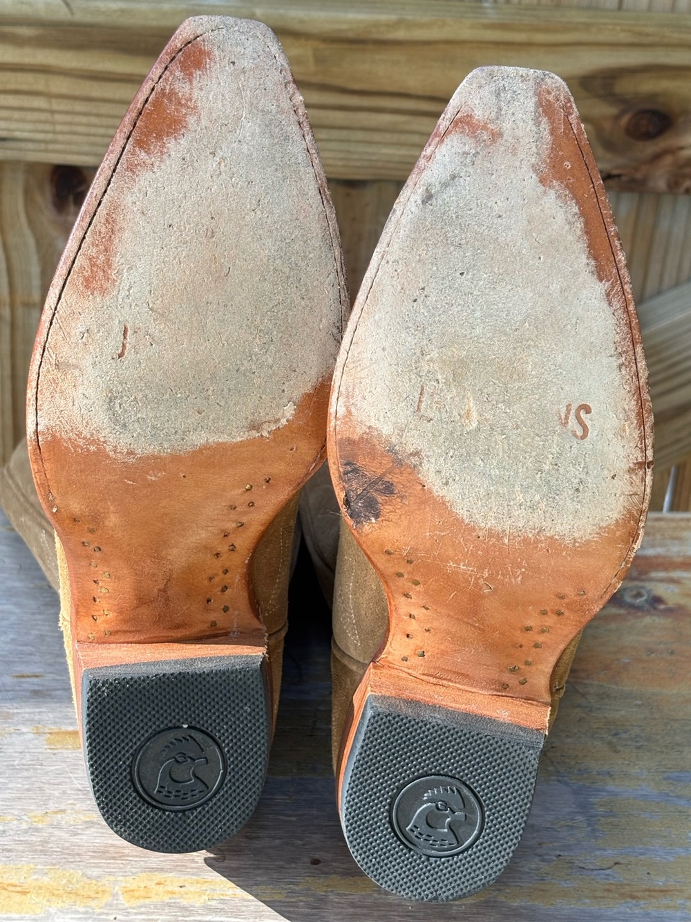 JRC & Sons Bootmakers Nancy Sand Suede Snip Toe Tall Western Boots Size 7B - Picture 13 of 16